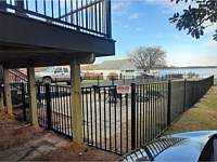 <b>2 Rail flat top Ascot style black aluminum fence</b>